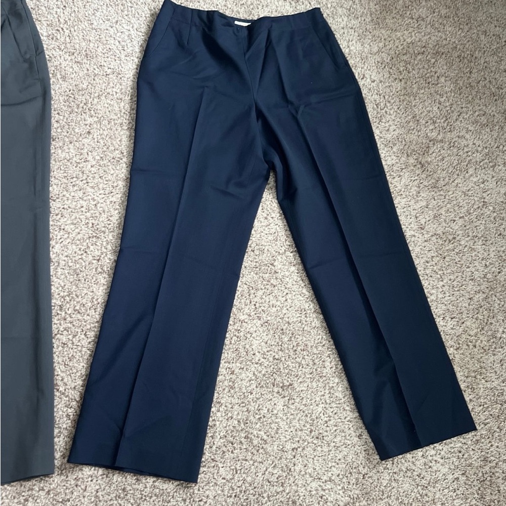 Talbots Stretch Wool Dress Pants Lot of 3 Size 14 Brown Gray Navy Blue - Picture 4 of 11